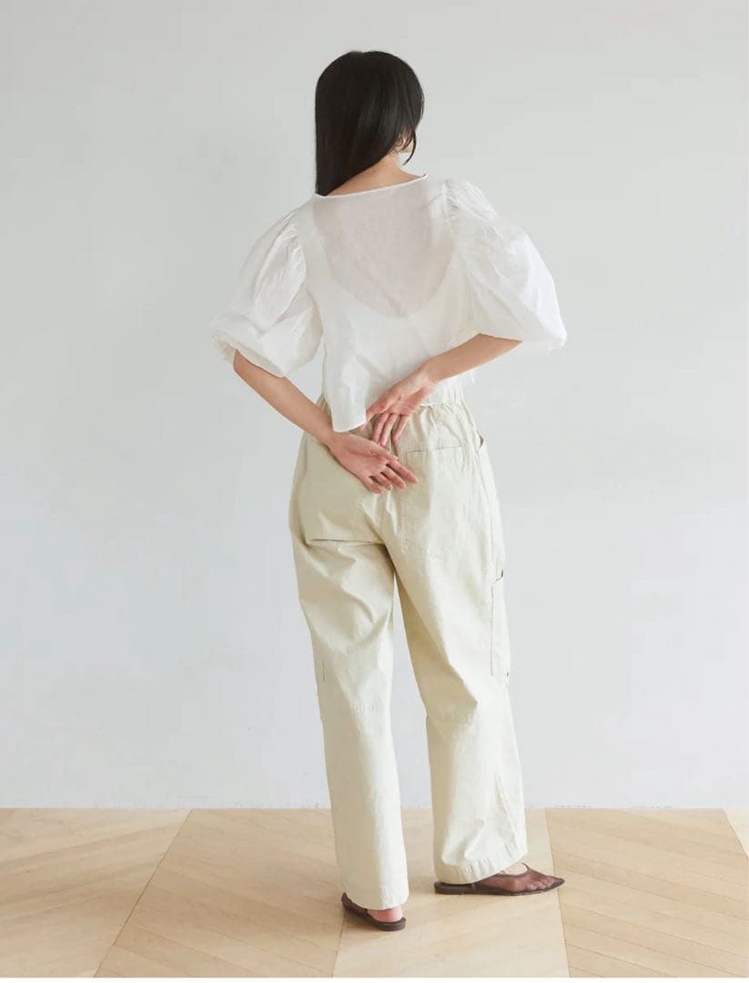 シールームリン　ポケットワークwashボリュームパンツ　サンドベージュ