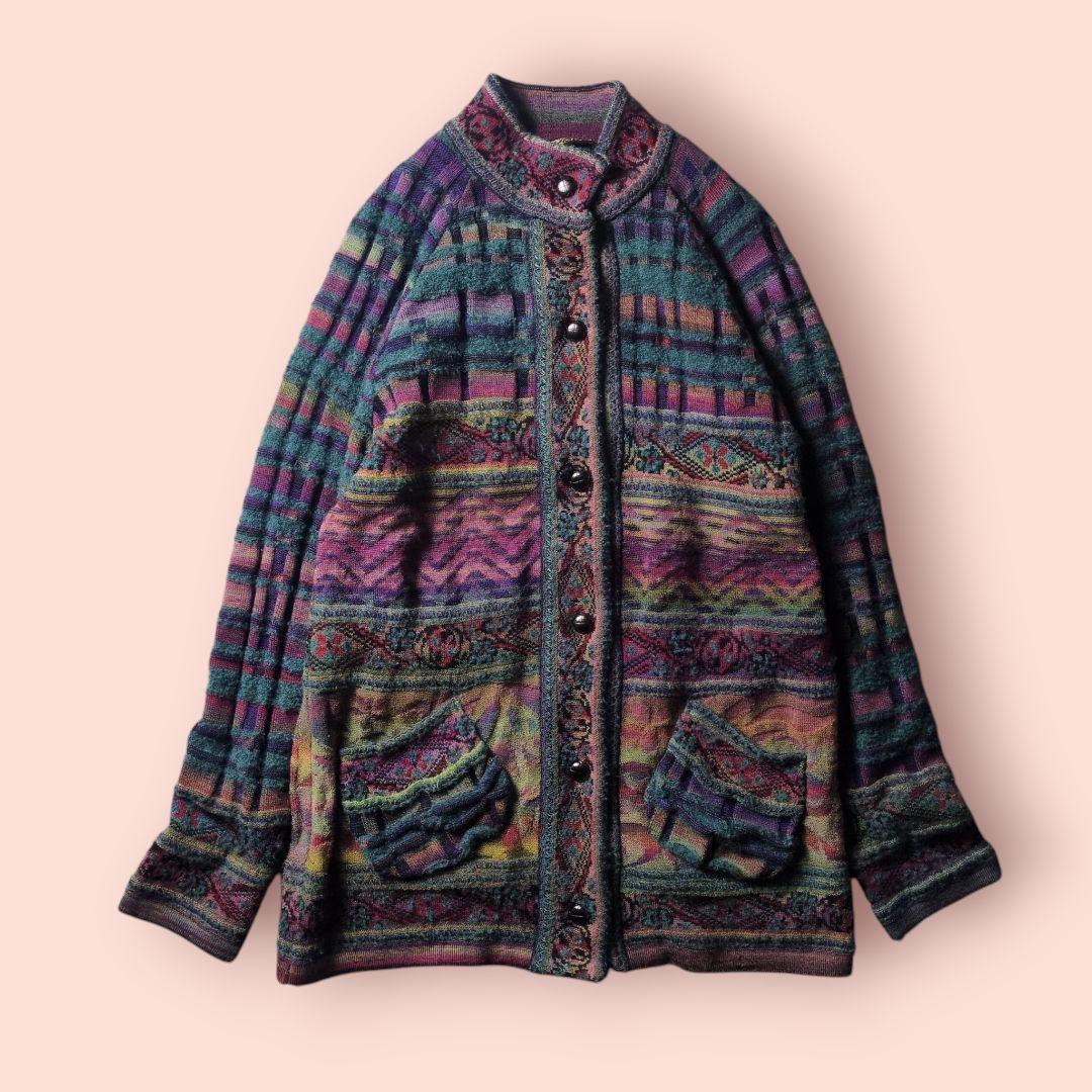 М.&KYOKO 佐藤繊維 ニットコート ロングカーディガン