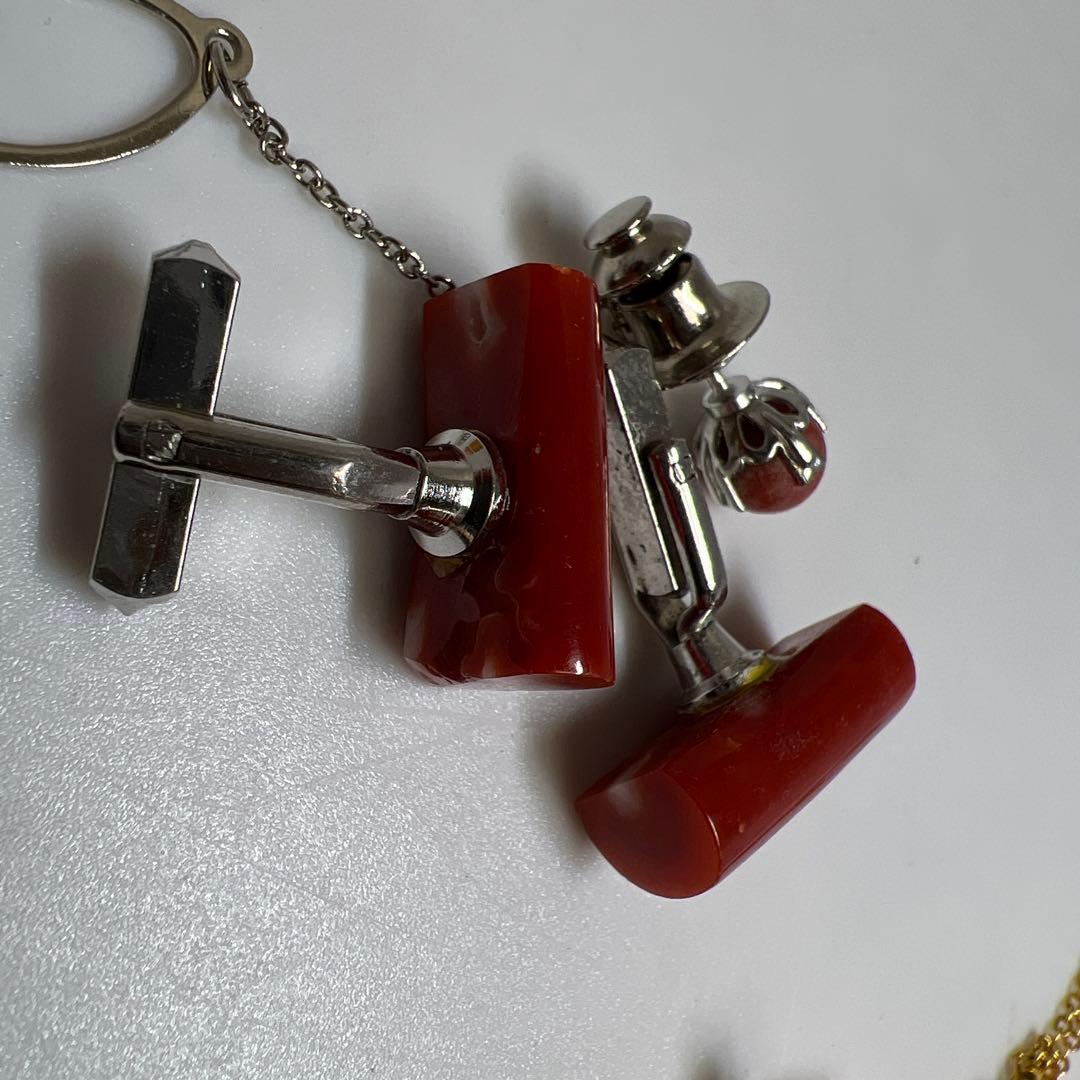 本赤珊瑚　ネックレス色々　袋込267g 東Y8-0122☆2F