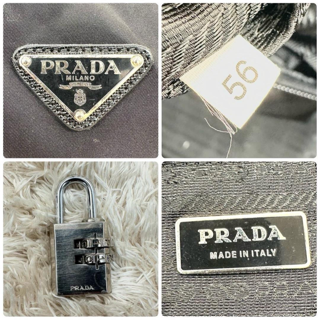 【美品】プラダ ボストンバッグ ブラック ナイロン 三角ロゴ ユニセックス