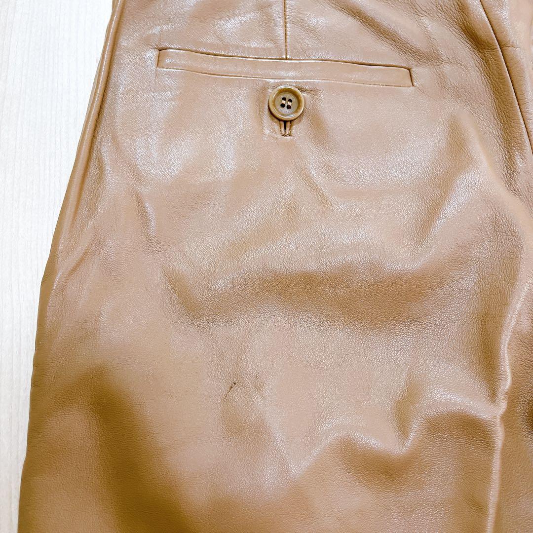 レア✨ロエベ　LOEWE　仔羊　レザー　レザーパンツ　キャメル　ユニセックス