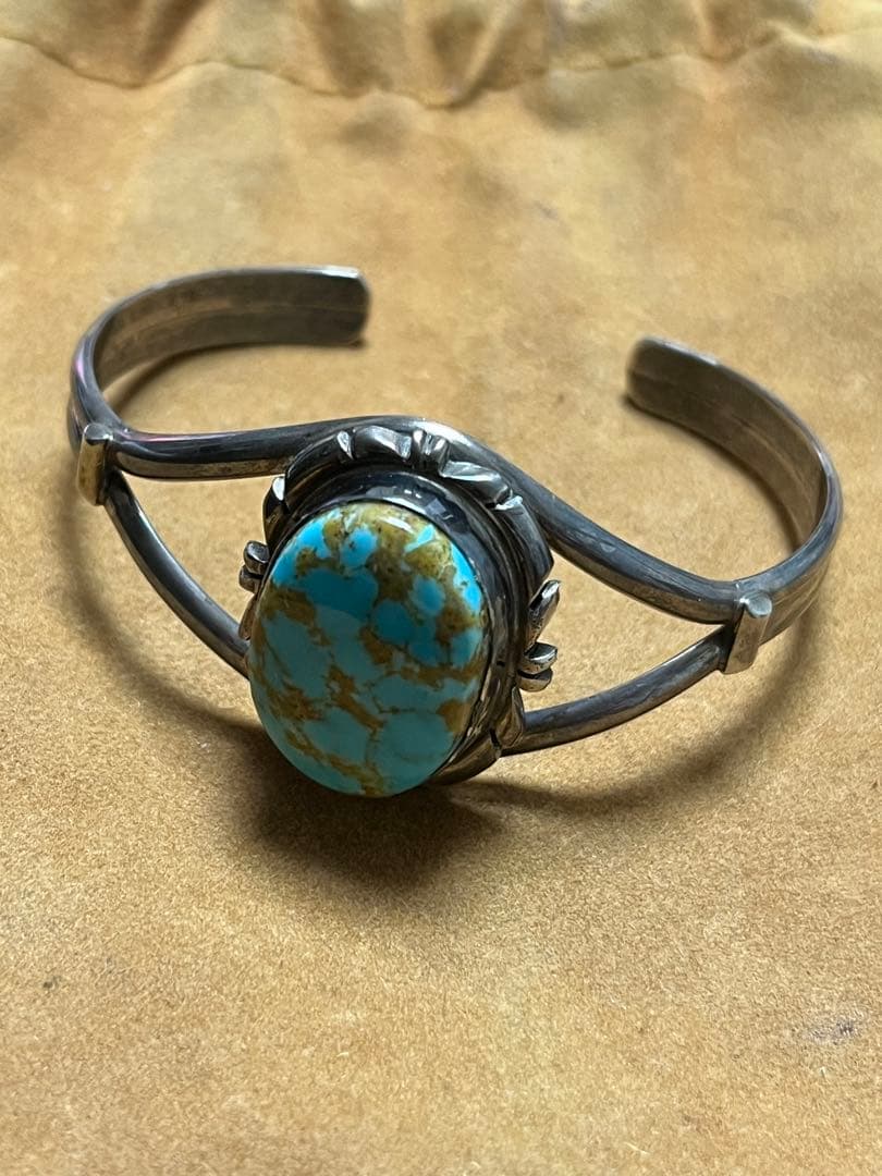 インディアンジュエリーバングル　ターコイズ　スターリングシルバー