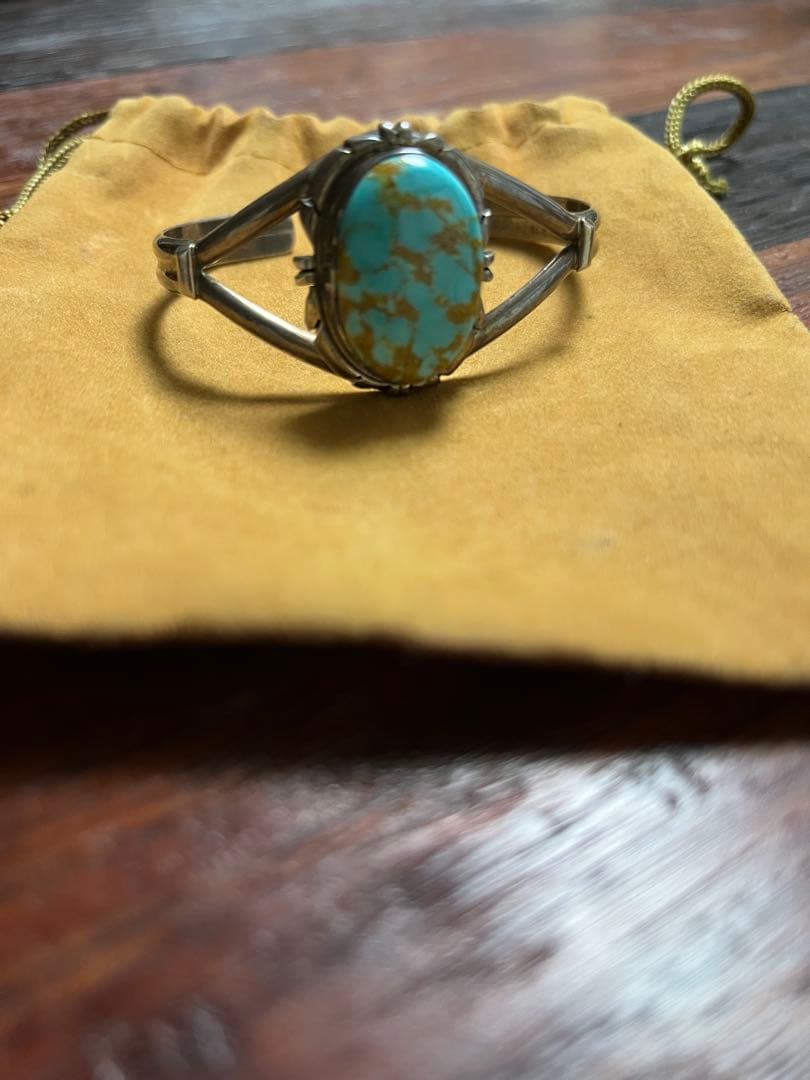 インディアンジュエリーバングル　ターコイズ　スターリングシルバー