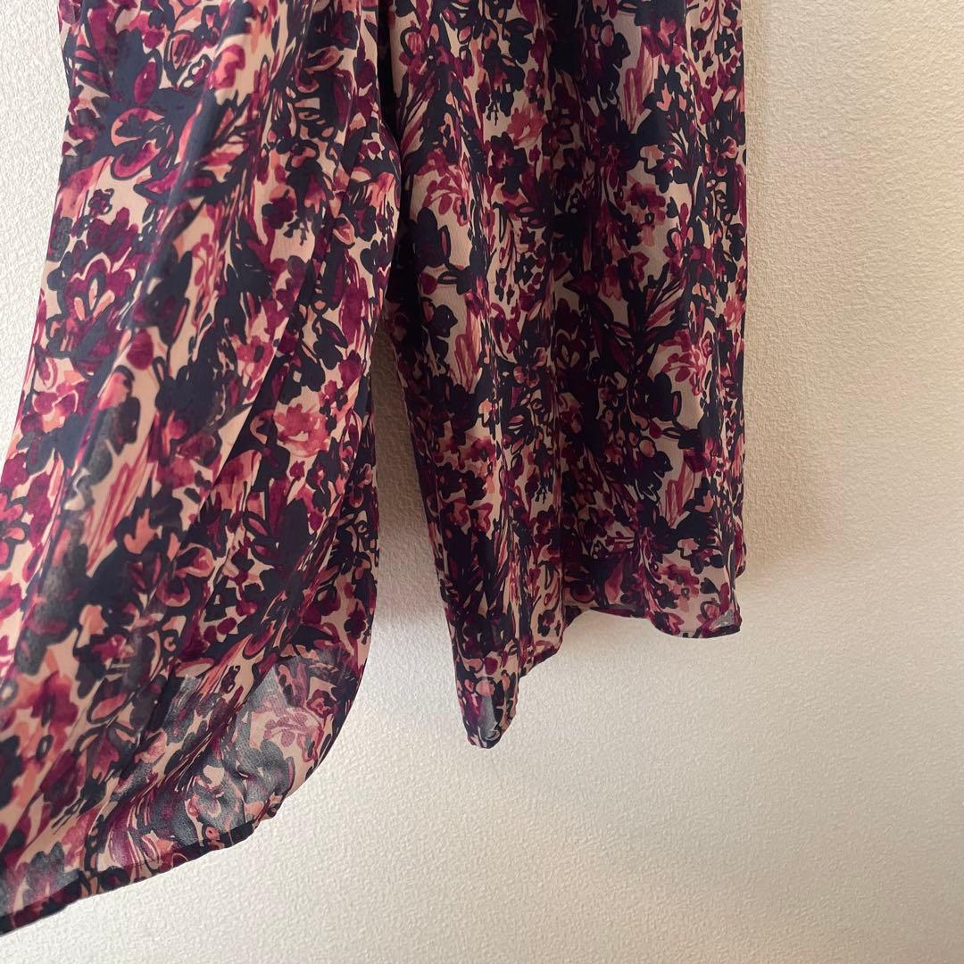 アナイ 38 アートフローラルプリント ブラウス アシメパンツ セットアップ