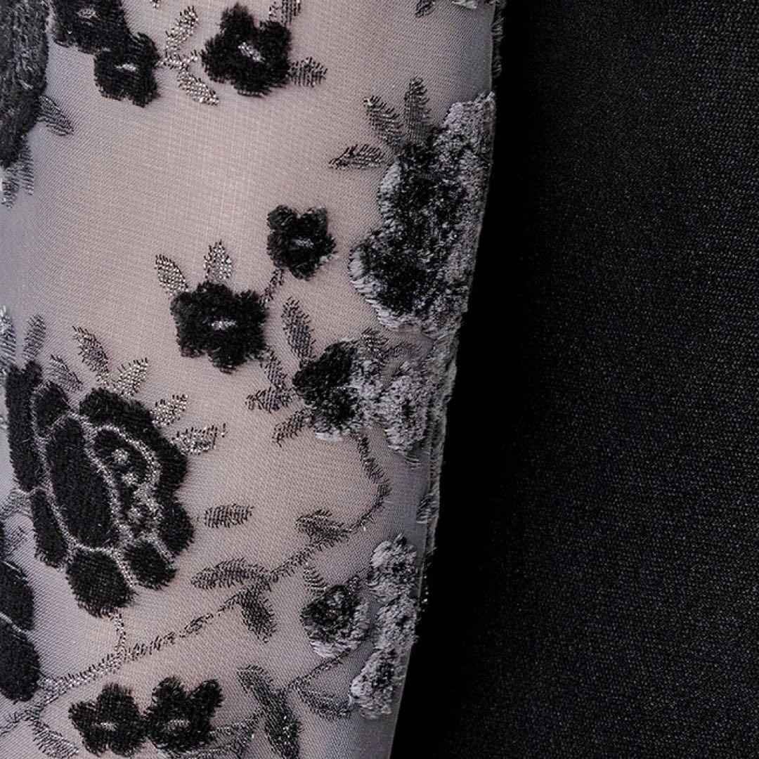 ソワールドルチェ　東京ソワール　SOIR オパール袖のベルベットワンピース