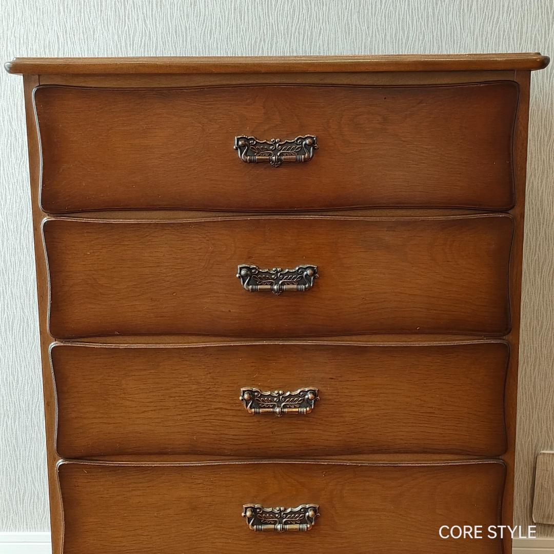 起立木工　サイドキャビネット　アンティーク　サクラ天然木　 5杯　S2