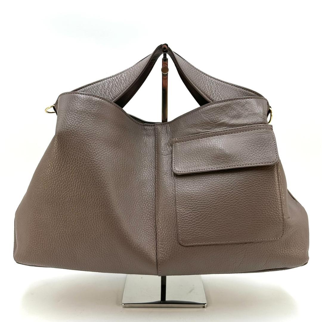 ATAO アタオ エルヴィ 2way ハンドバッグ ショルダーバッグ グレージュ