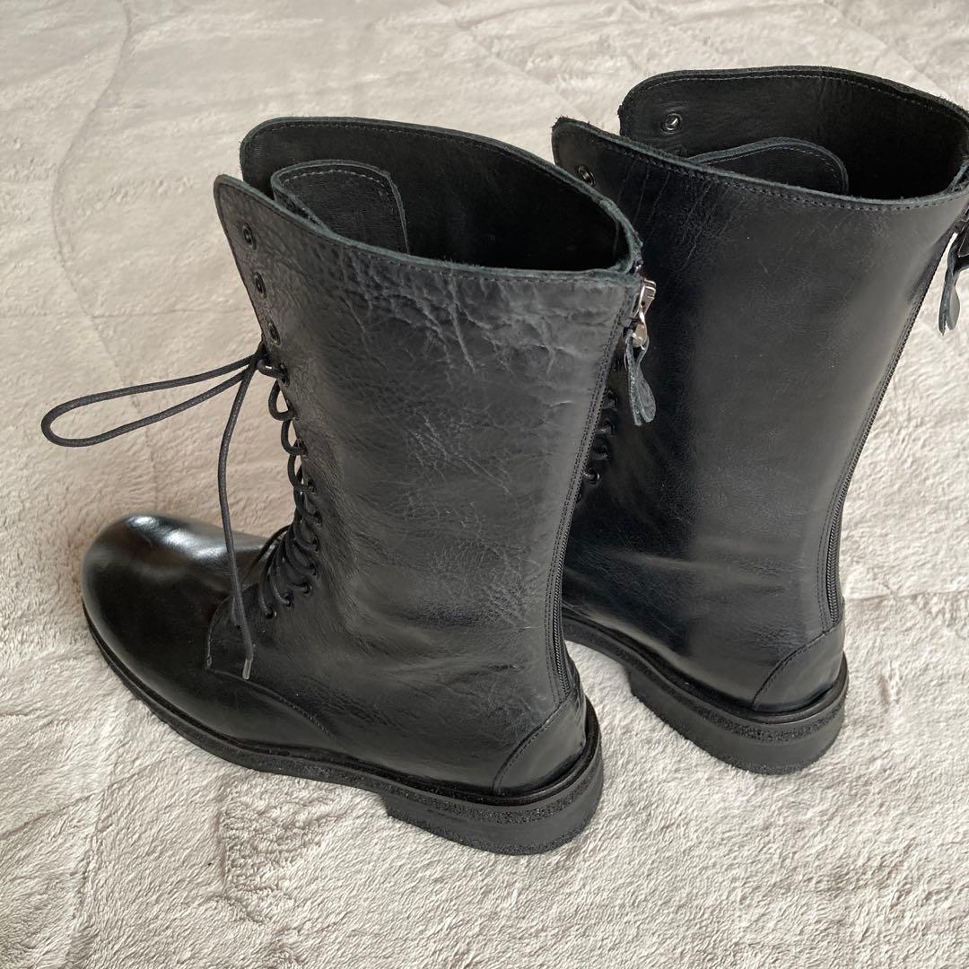 未使用品　HISTRY541 レザーレースアップブーツ　 イタリア製　ブラック