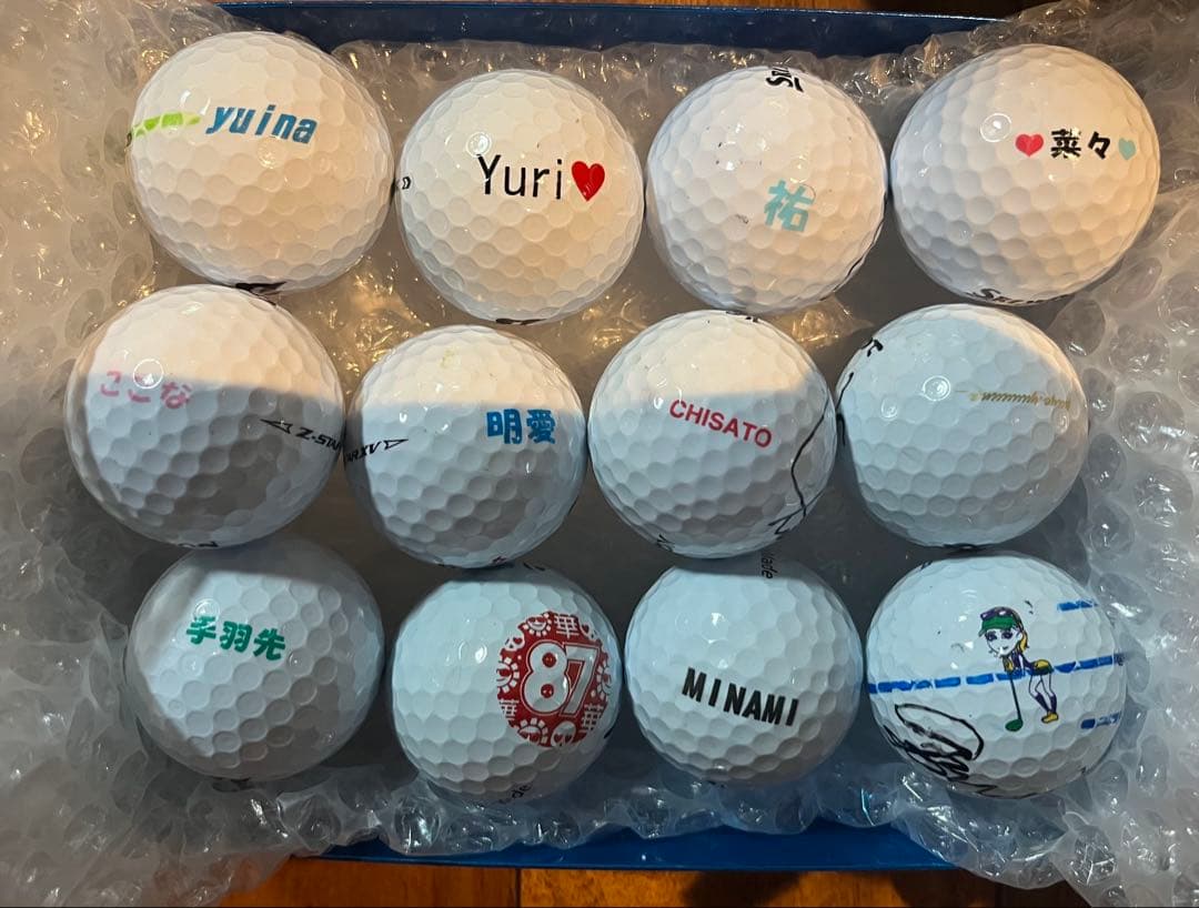ゴルフネームボール　女子プロ　サイン