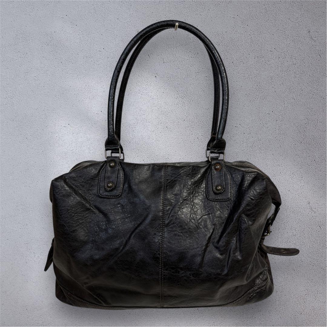 バッグ y2k archive leather Bostonbag black 00s
