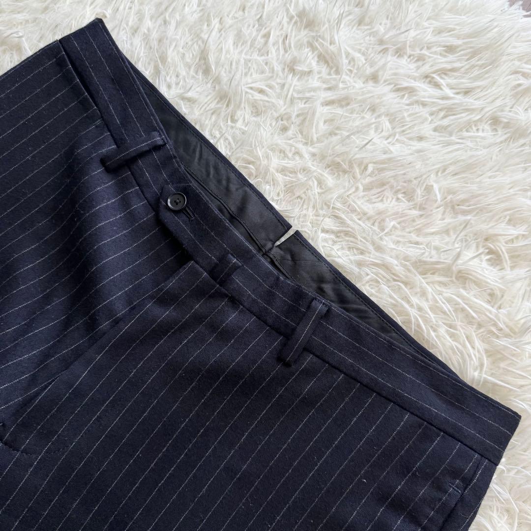 【トゥモローランド】スーツ　ストライプ NIKKE生地　紺色　48