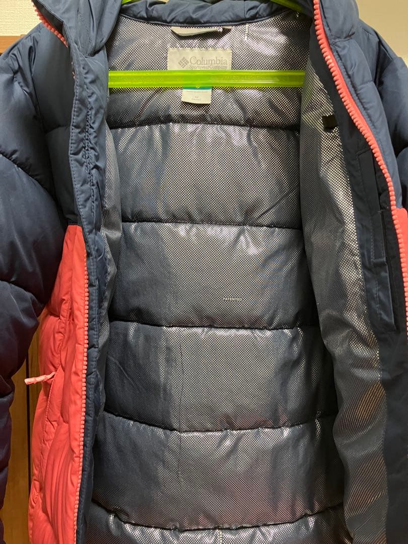 Columbia OMNI-HEAT ダウンジャケットキッズ Mネイビーピンク