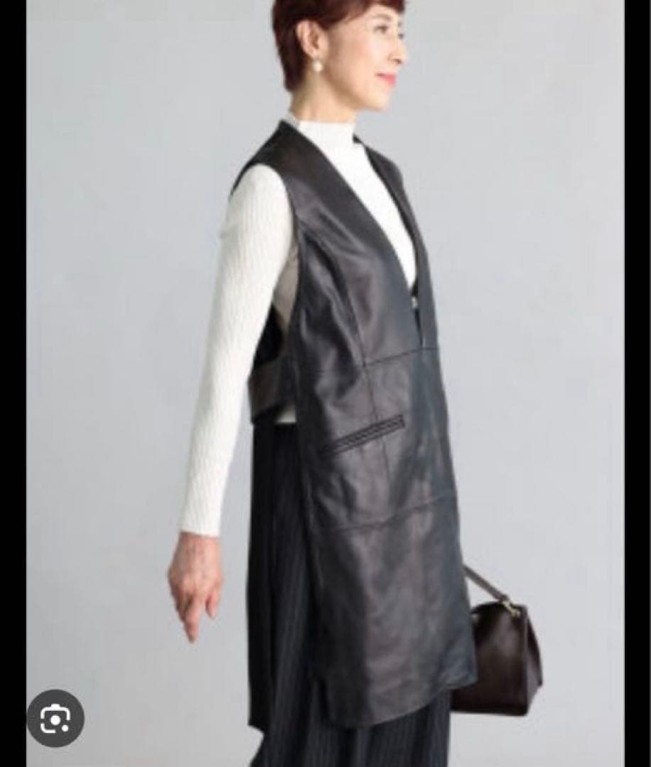 ヤマダヤ　Grand Table ラムレザーロングジレ　ブラック　新品未使用