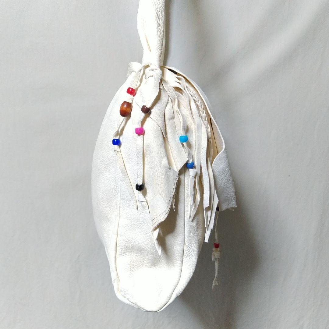 メ*ト様 ネイティブ 本革 ディアスキン ショルダーバッグ メキシコ製 デッドス