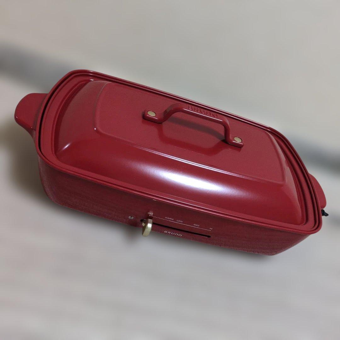 【美品】BRUNO ホットプレート グランデサイズ レッド