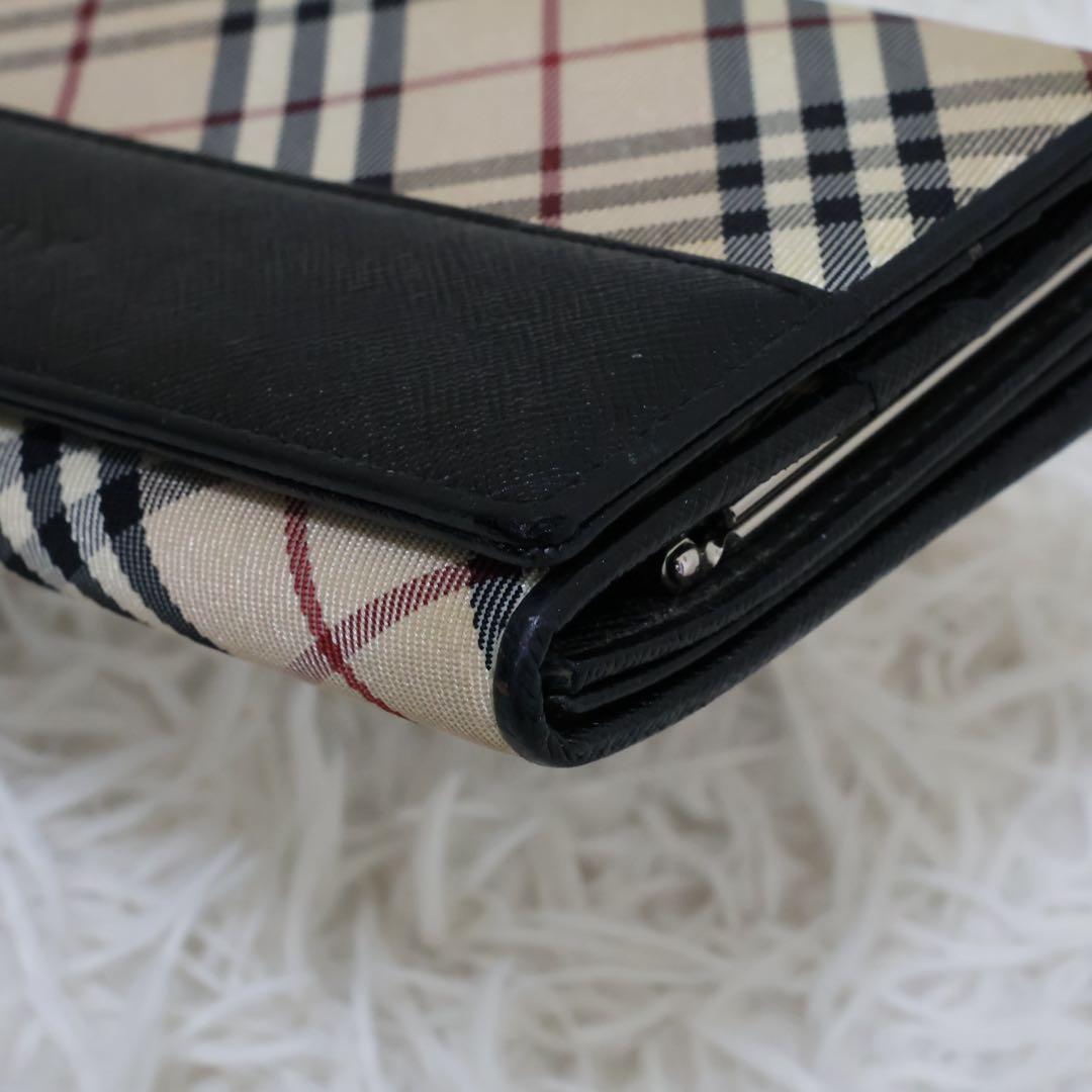 バーバリー　長財布　ブラック　ノバチェック