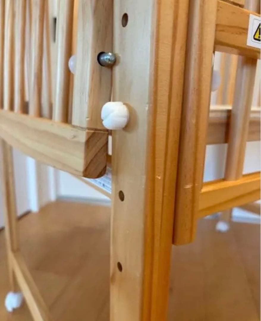 【美品】大和屋 ノモック Wオープンハイタイプ　ミニベビーベッド ナチュラル