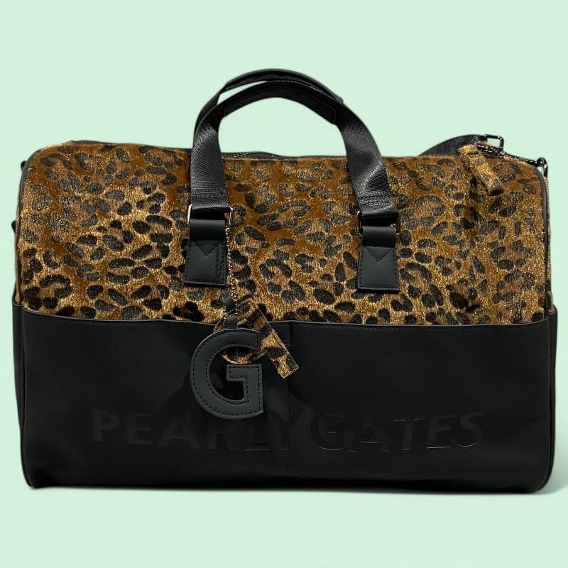 パーリーゲイツ ゴルフ ボストンバッグ ブラック ヒョウ柄 キーホルダー