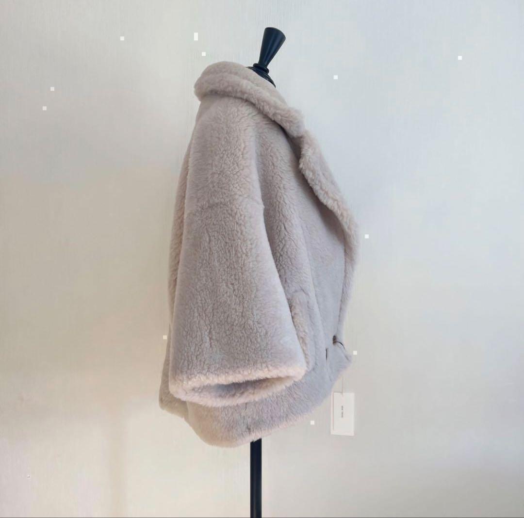 テディテーラードコート　アルパカ素材　ライトベージュ