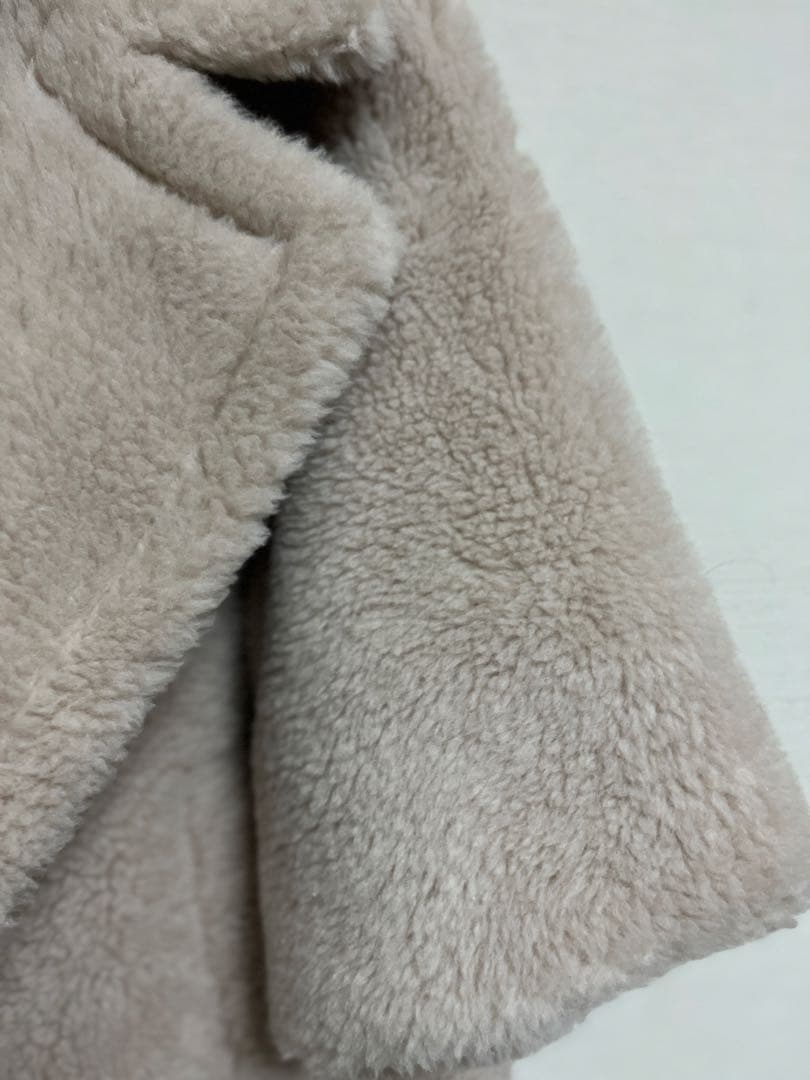 テディテーラードコート　アルパカ素材　ライトベージュ