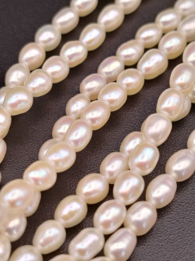 淡水パールネックレス ライス ポテト 照りカジュアル フォーマル シルバー925