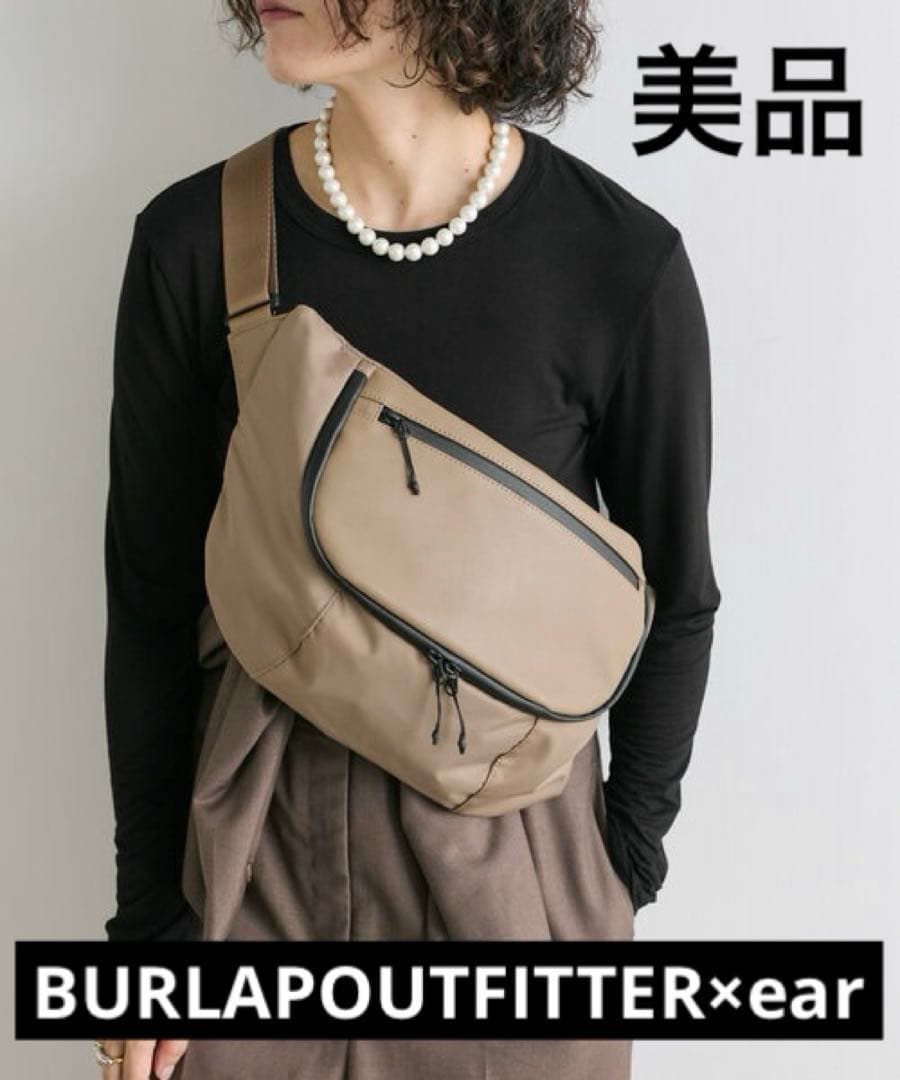 【BURLAPOUTFITTER×ear】レザーフラップジップショルダーバッグ