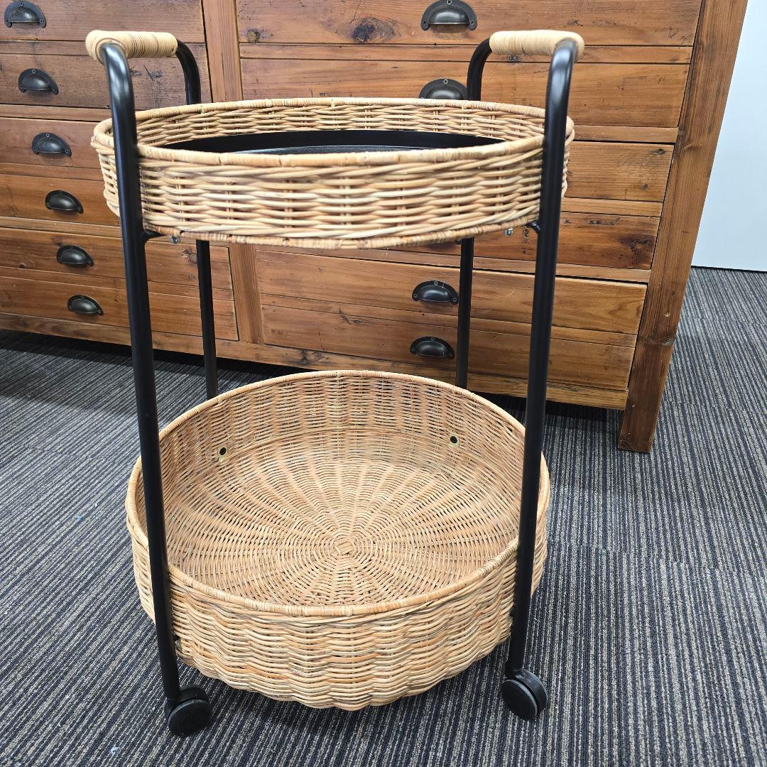 IKEA LUBBAN ルッバン ラタン 2段ワゴン 11907