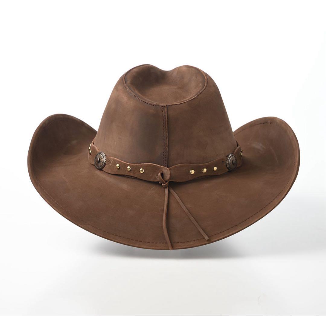 【希少】STETSON ステットソン カウボーイハット レザー製 廃盤モデル