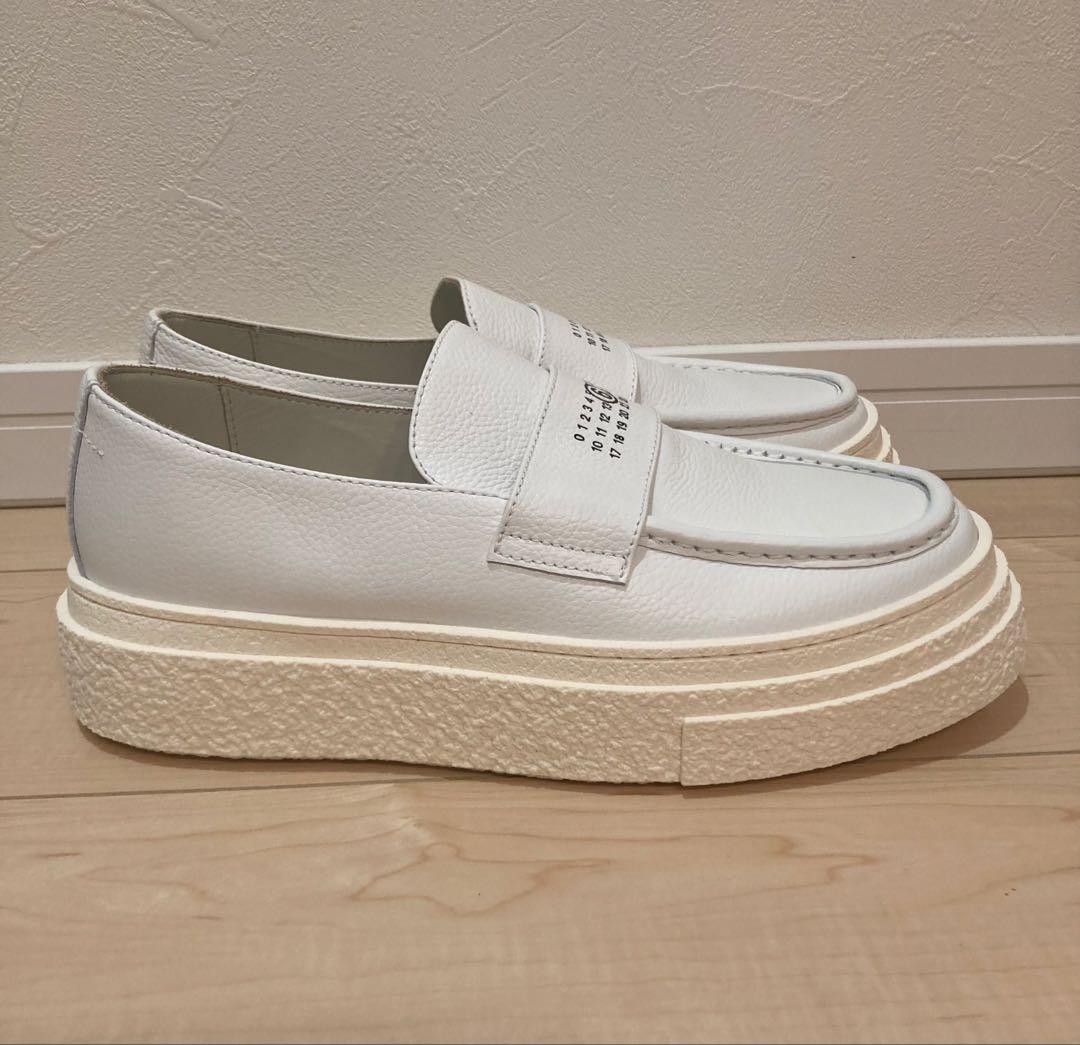 【新品未使用】MM6 ホワイト厚底ローファー40