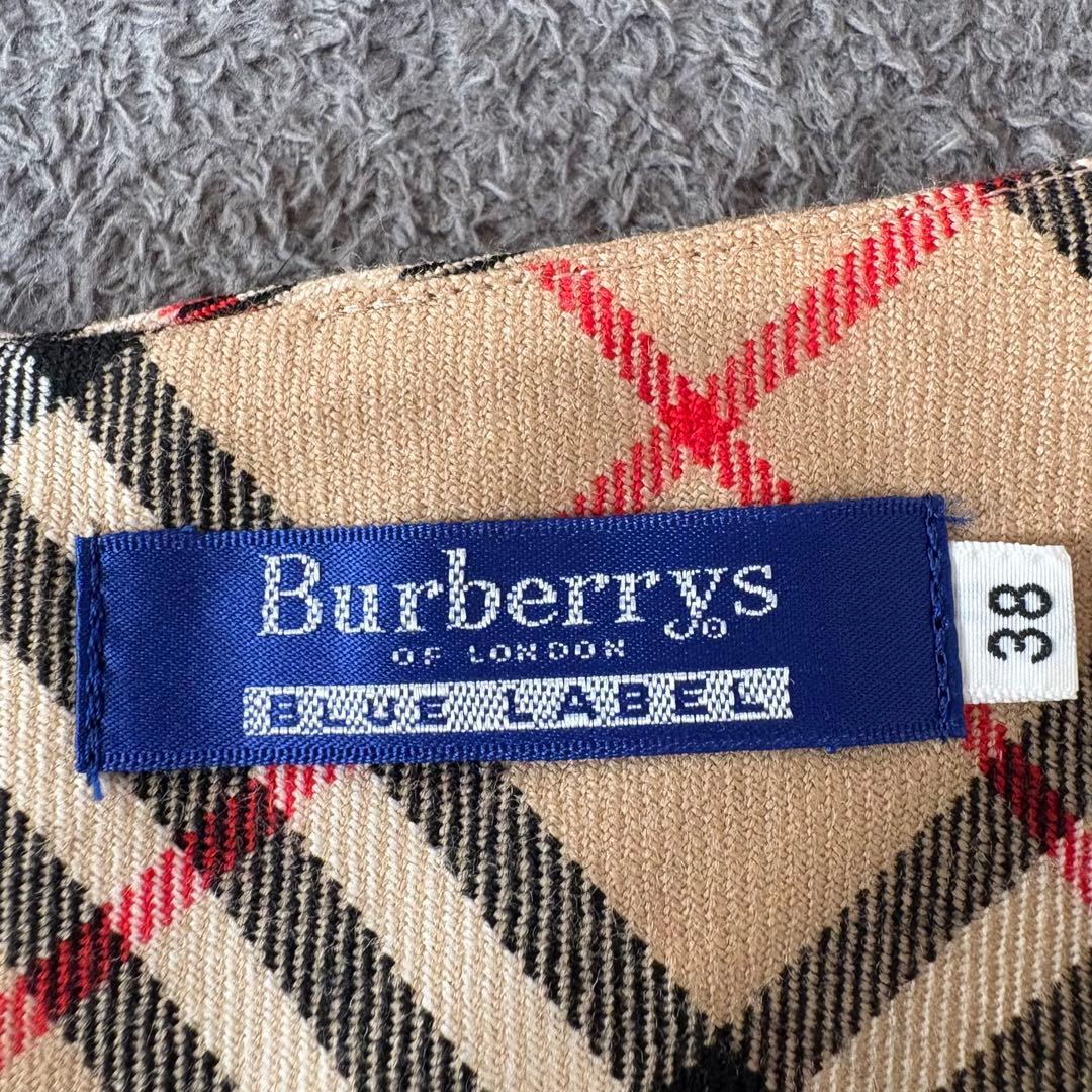 バーバリー ブルーレーベル ノバチェック ワンピース Aライン ウール100%