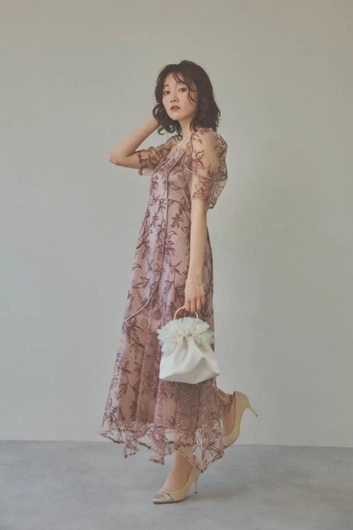 新品タグ付き！FRAY I.D カーブパネルエンブロイダリードレス