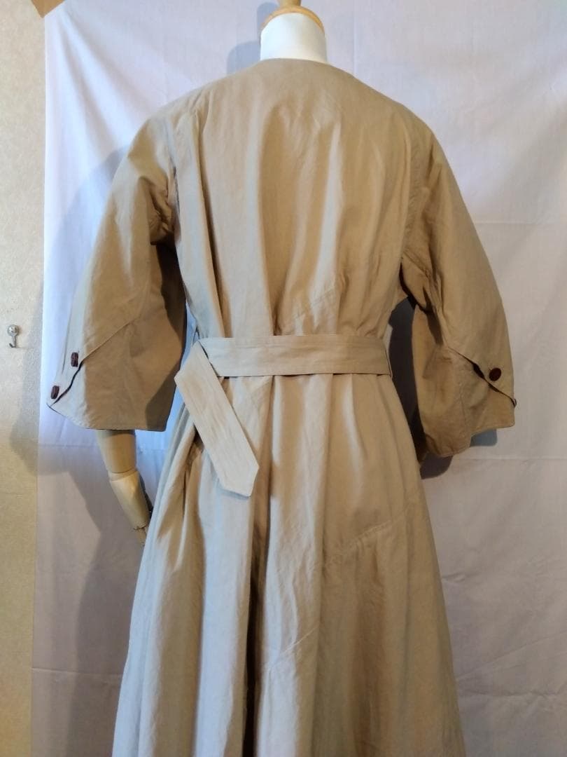 【新品】儀右ヱ門KURUMI ベルト付きワンピ　サイズフリー　一部久留米絣