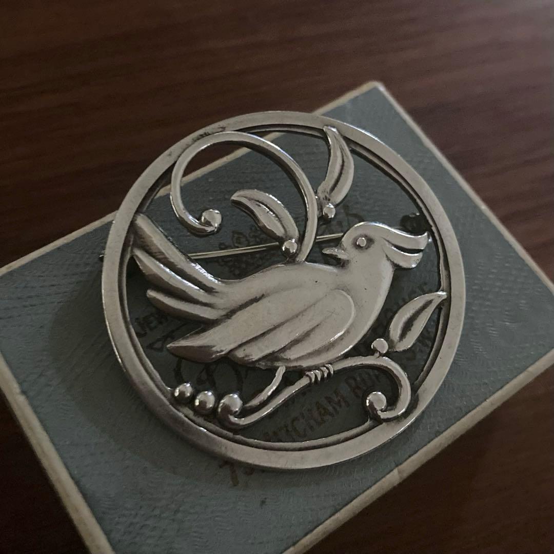 ヴィンテージ＊ブローチ　鳥　バード　シルバー　北欧　アンティーク