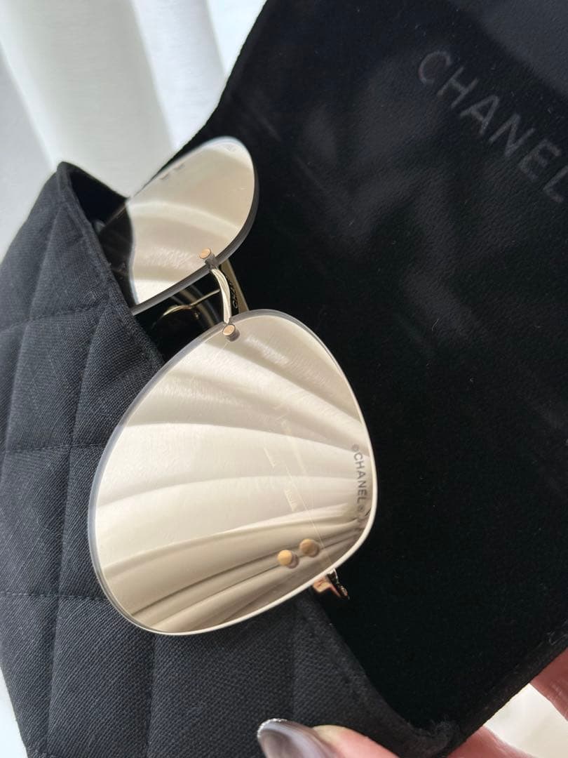 CHANEL ミラーゴールド サングラス　メンズ