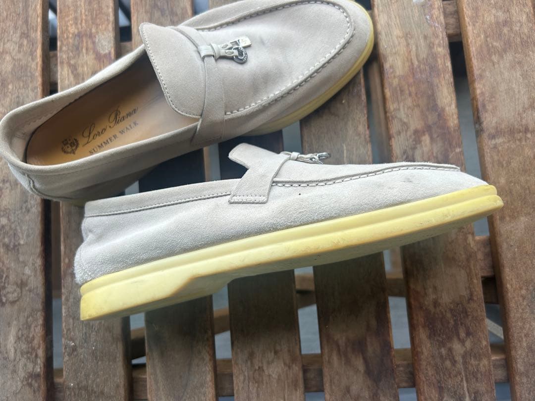 ロロピアーナ　サマー・チャーム・ウォーク・モカシン　グレージュ