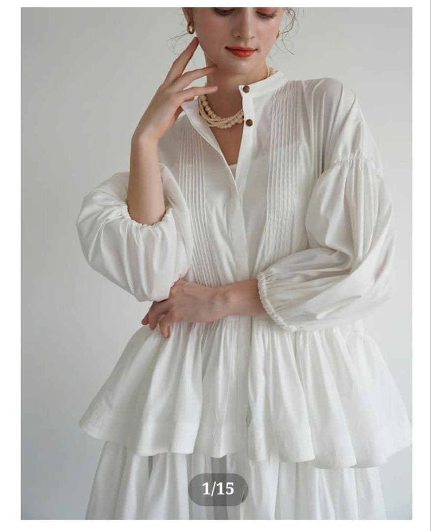 Acka. | フリルのシャツワンピース (F)