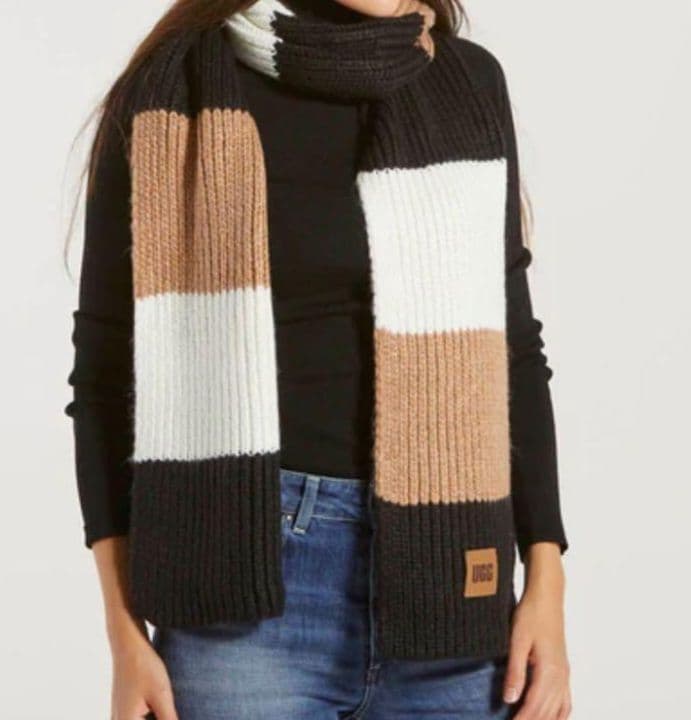 値下げ UGG リブ編みニット 帽子 マフラーセット