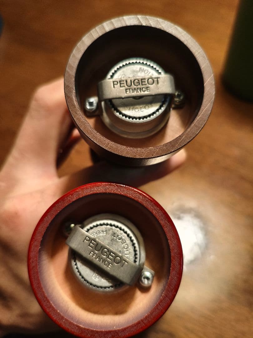 PEUGEOT ペッパーミル ダークブラウン レッド 2色セット