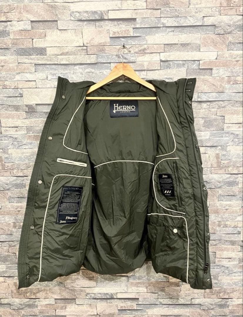 【美品】HERNO ヘルノ　レジェンド　ダッフル　ダウン　オリーブ XL