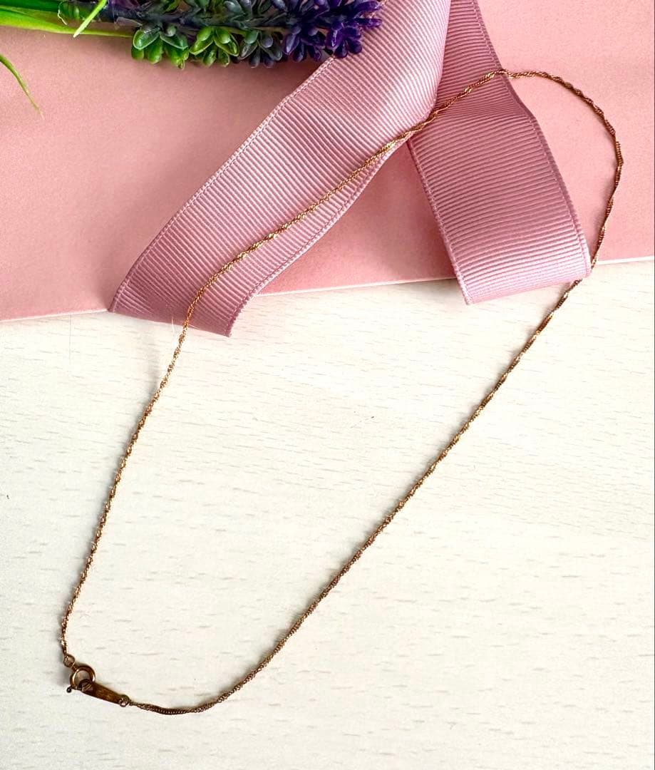 ジュエリーマキ　18金　スクリューチェーンネックレス40cm 訳あり