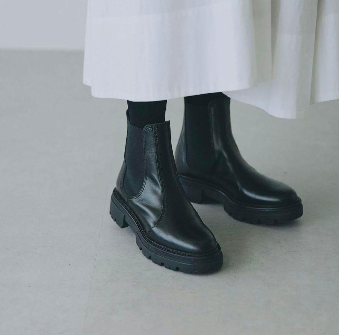 【良品】ENESS　エネス　サイドゴアブーツ　チェルシーブーツ　ブラック　35