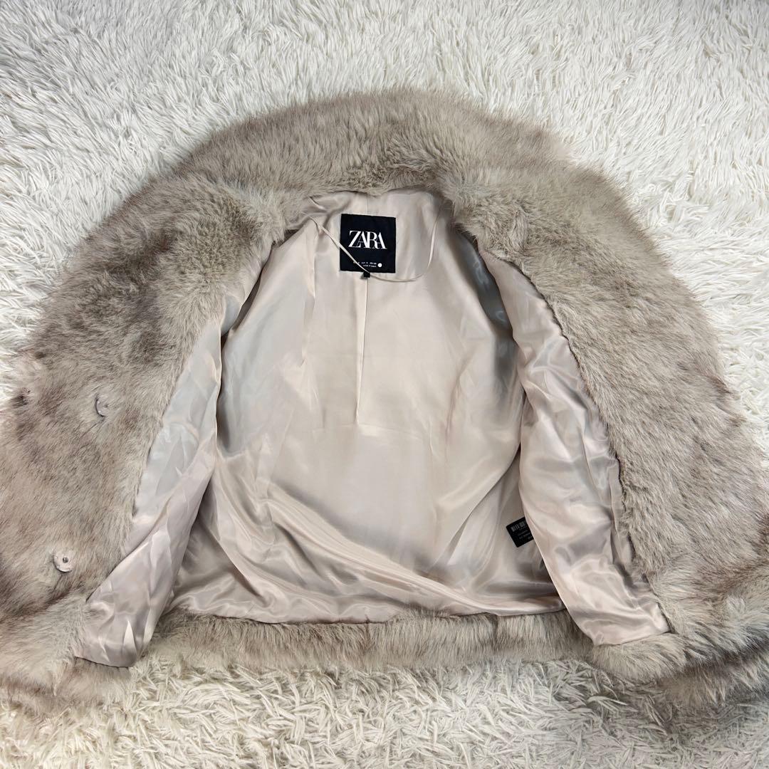 ZARA ZW COLLECTIONフェイクファージャケット　モールグレー　S