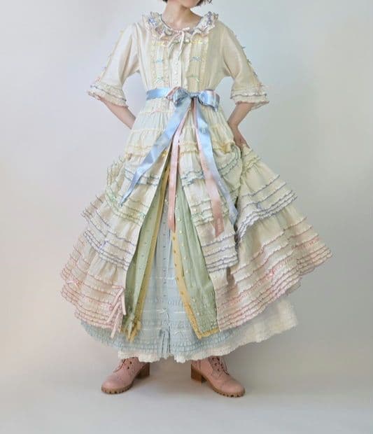 ピンクハウス 阪神限定 ワンピース アイボリー リボン付き PINK HOUSE