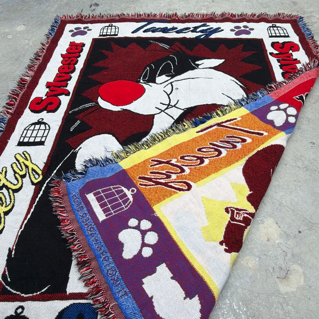 トゥイーティー シルベスター　ブランケット　ラグ　142x109