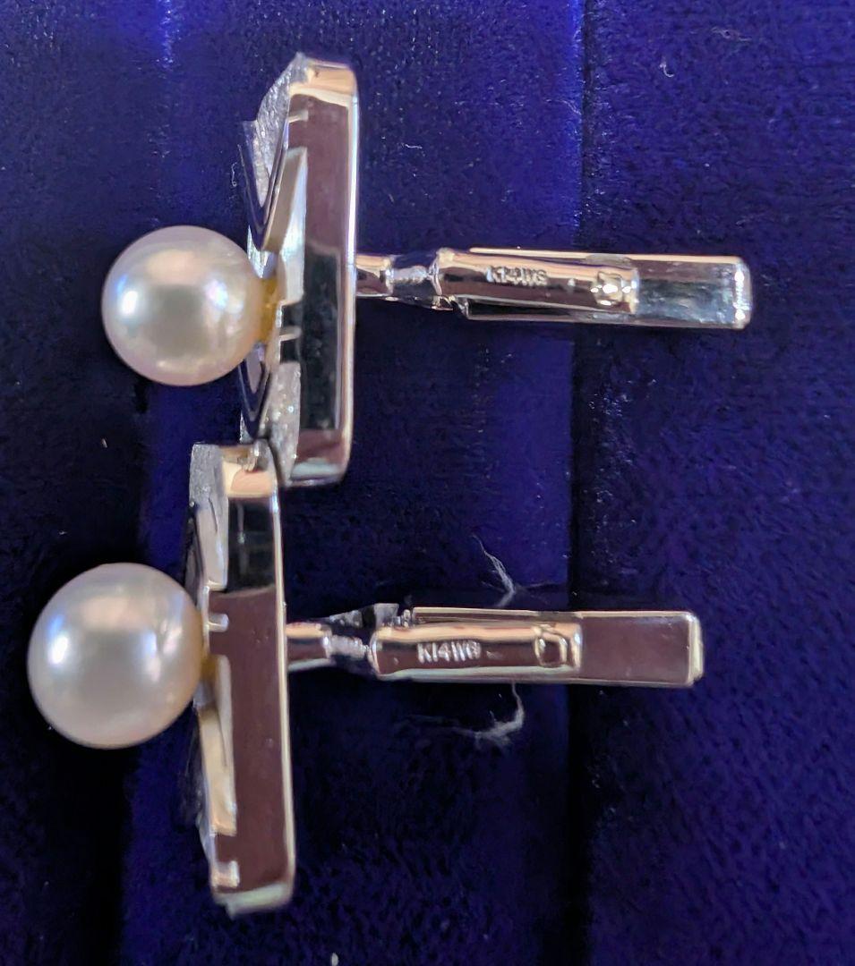 K14 WG パールのタイピンとカフス