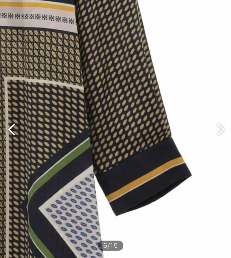 新品 HIROKO BIS ヒロコビス ジオメトリックプリントワンピース 11号