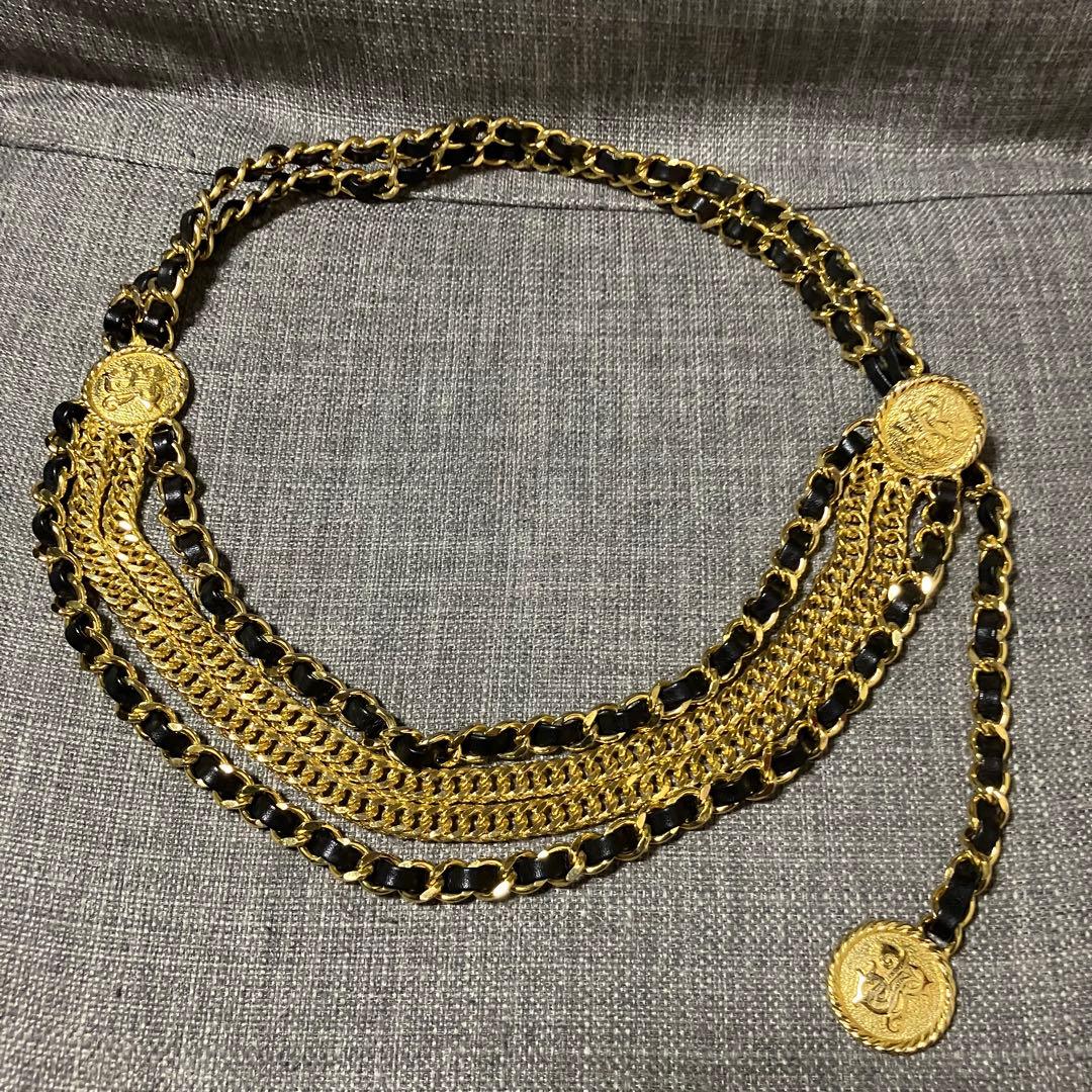 美品 J&R ジェイアンドアール チェーンベルト レザー ヴィンテージ