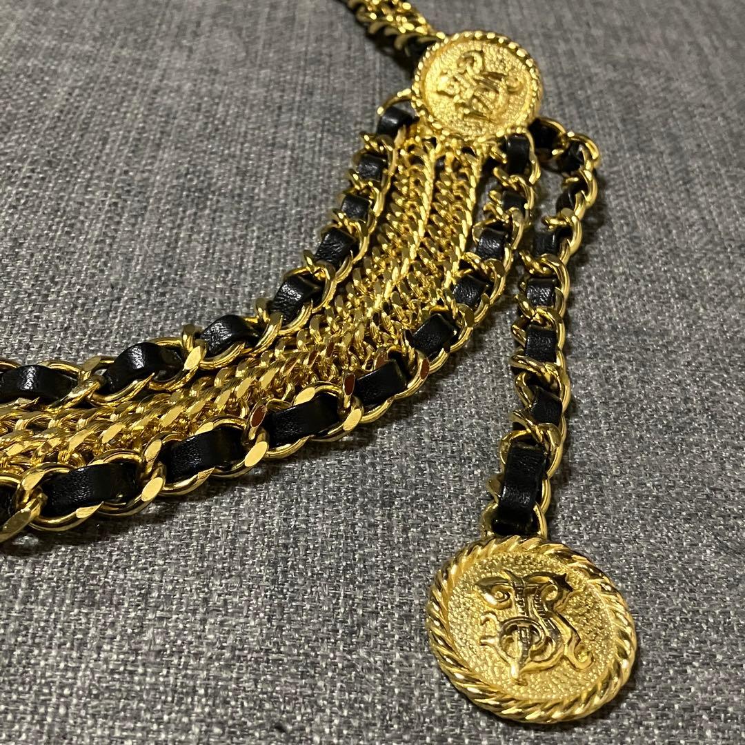 美品 J&R ジェイアンドアール チェーンベルト レザー ヴィンテージ