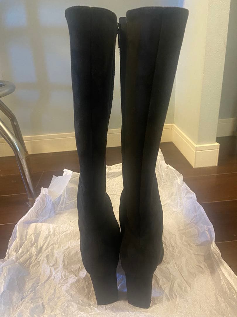 ACYM ブラック ロングブーツ 高ヒール