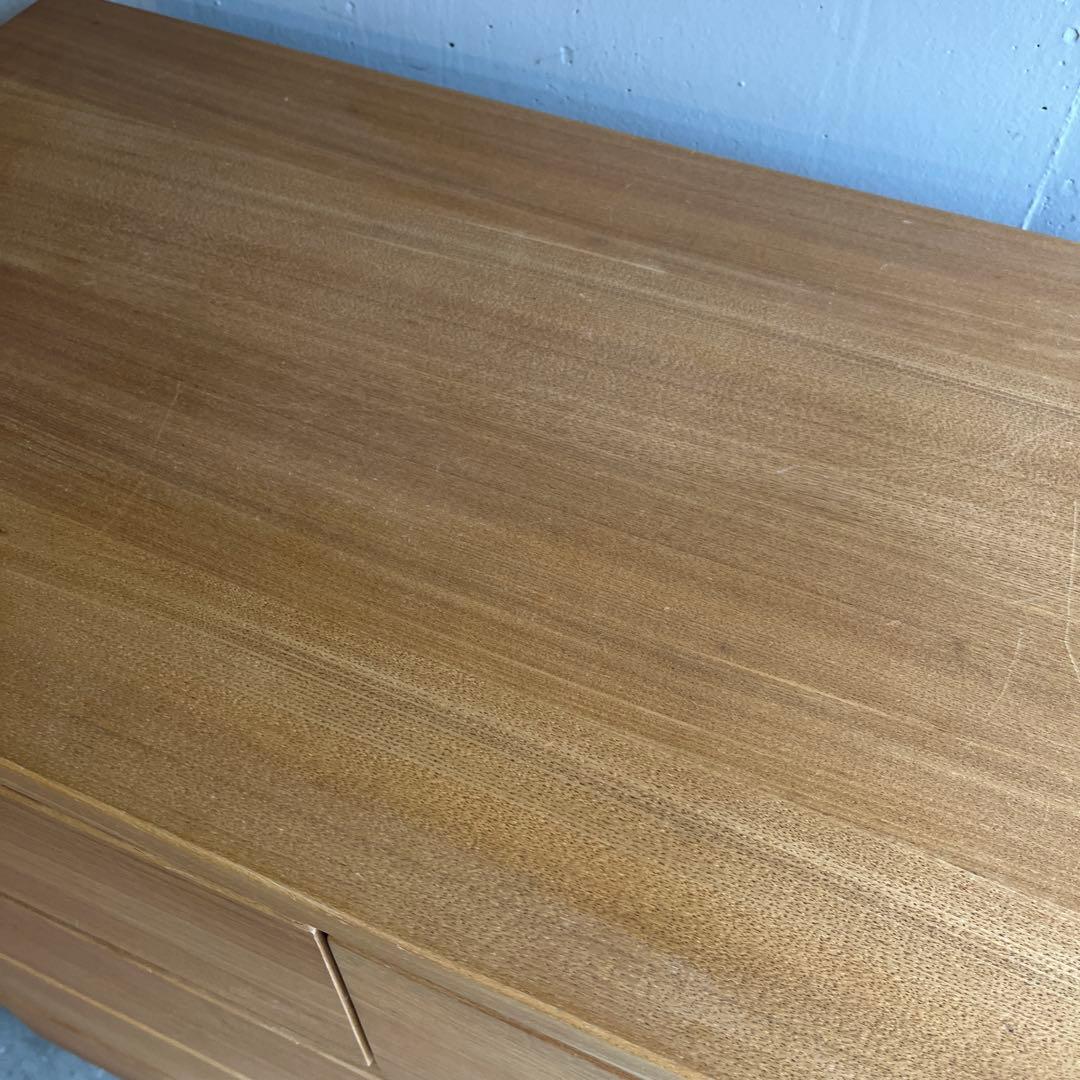 しばっこ★無印 木製チェスト・４段ワイド・タモ材 ナチュラル